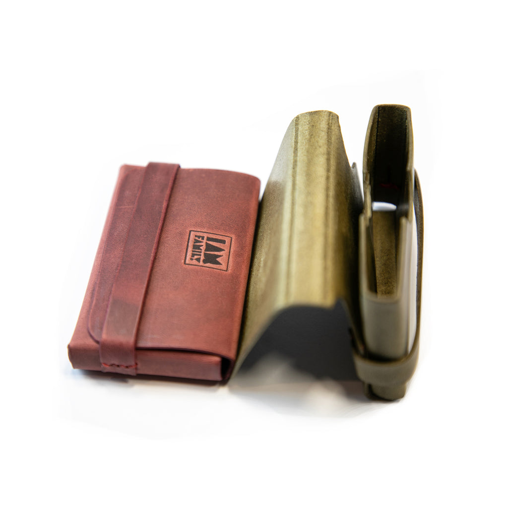 Minimalist Card Holder Wallet – Easy Access Slide | The ONE Red Mahogany | I AM Family