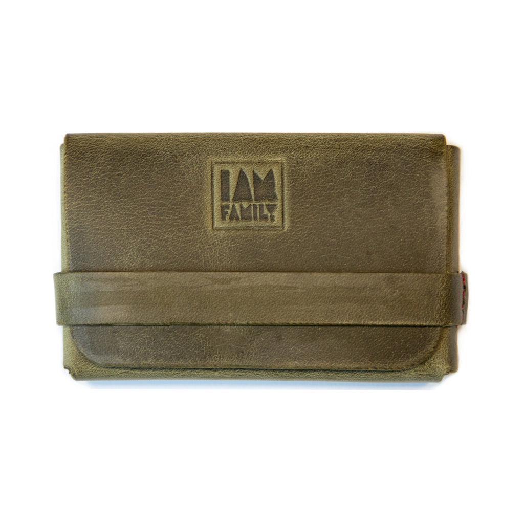 Minimalist Card Holder Wallet – Easy Access Slide | The ONE Olive | I AM Family